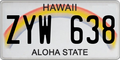 HI license plate ZYW638