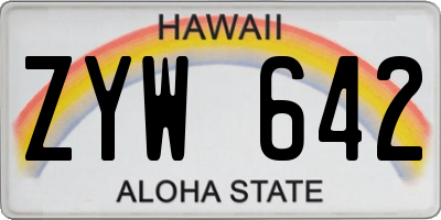 HI license plate ZYW642