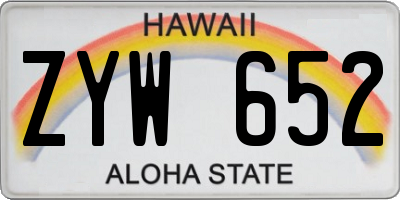 HI license plate ZYW652