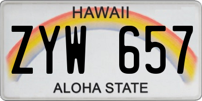 HI license plate ZYW657
