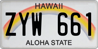 HI license plate ZYW661