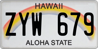 HI license plate ZYW679