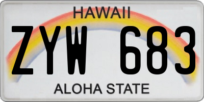 HI license plate ZYW683