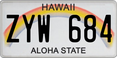 HI license plate ZYW684