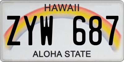 HI license plate ZYW687