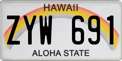 HI license plate ZYW691