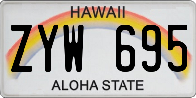 HI license plate ZYW695
