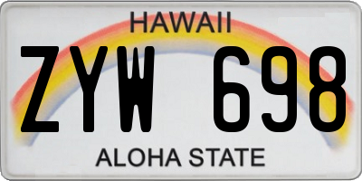 HI license plate ZYW698