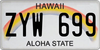 HI license plate ZYW699