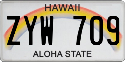 HI license plate ZYW709