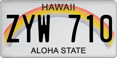 HI license plate ZYW710
