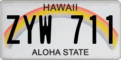 HI license plate ZYW711