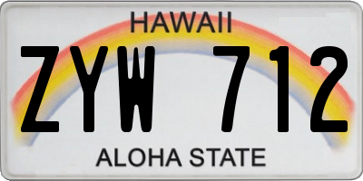 HI license plate ZYW712