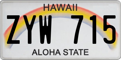 HI license plate ZYW715