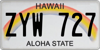 HI license plate ZYW727