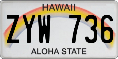 HI license plate ZYW736