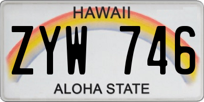 HI license plate ZYW746