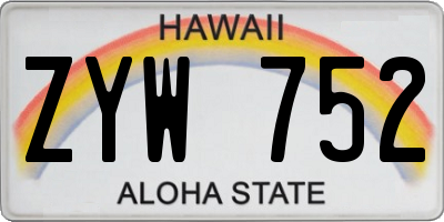 HI license plate ZYW752