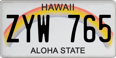 HI license plate ZYW765