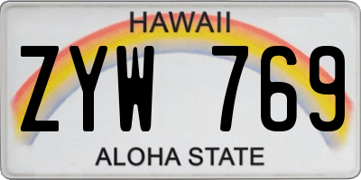 HI license plate ZYW769