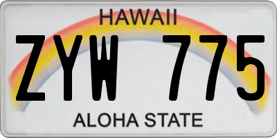 HI license plate ZYW775