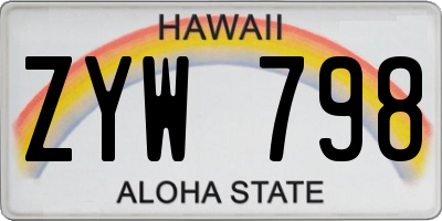 HI license plate ZYW798
