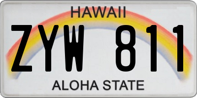 HI license plate ZYW811