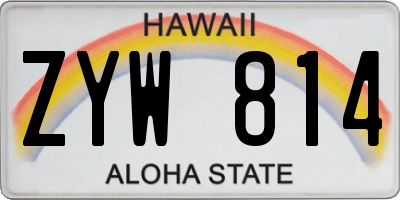 HI license plate ZYW814