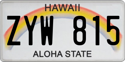 HI license plate ZYW815
