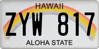 HI license plate ZYW817