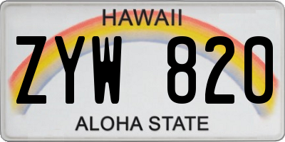 HI license plate ZYW820
