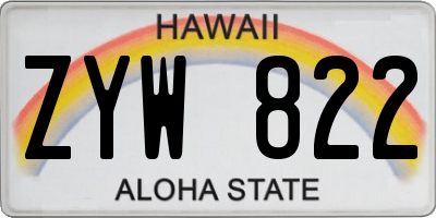HI license plate ZYW822