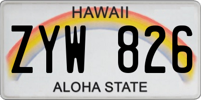 HI license plate ZYW826