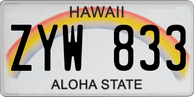 HI license plate ZYW833