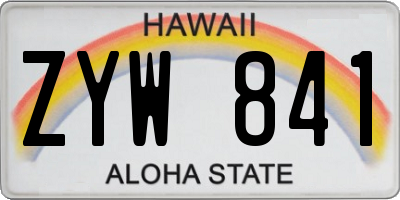 HI license plate ZYW841