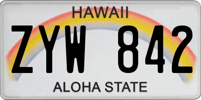 HI license plate ZYW842