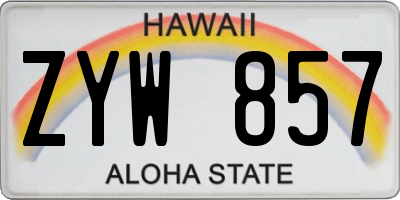 HI license plate ZYW857
