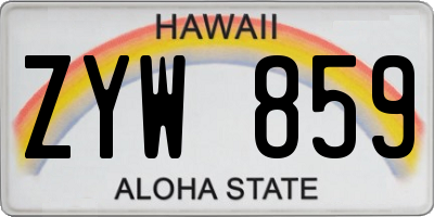 HI license plate ZYW859
