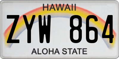 HI license plate ZYW864