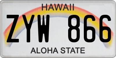 HI license plate ZYW866