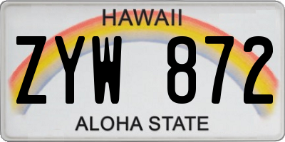 HI license plate ZYW872