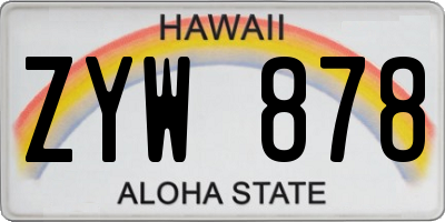 HI license plate ZYW878