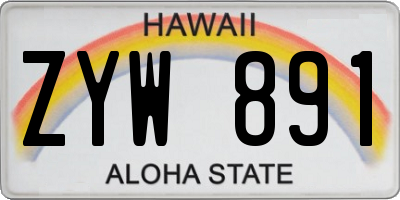 HI license plate ZYW891