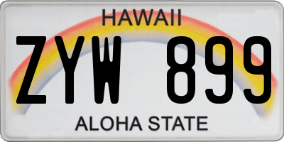 HI license plate ZYW899