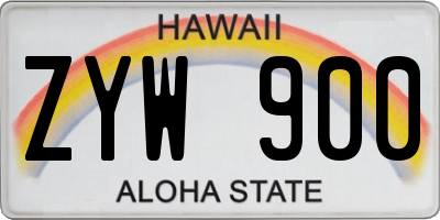 HI license plate ZYW900