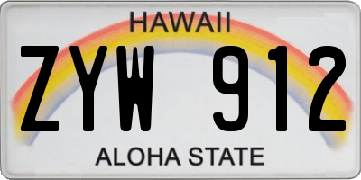 HI license plate ZYW912