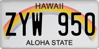 HI license plate ZYW950