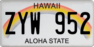 HI license plate ZYW952