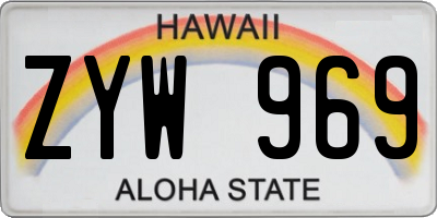 HI license plate ZYW969