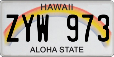 HI license plate ZYW973